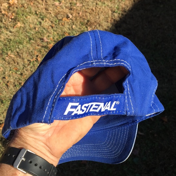 Blue Fastenal promotional hat full 6 panel with adjustable Velcro back strap - Picture 8 of 12